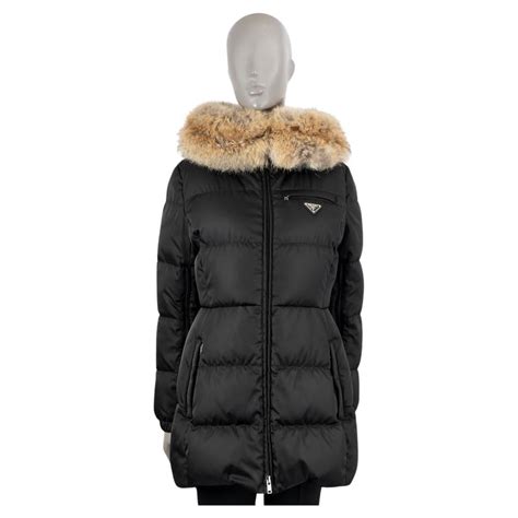 prada down jacket fur collar|Prada.